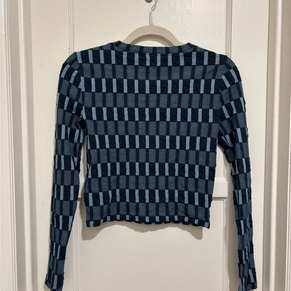 Madewell Fine Ribbed Supercrop Crewneck Long-Sleeve Tee XS - Picture 2 of 4